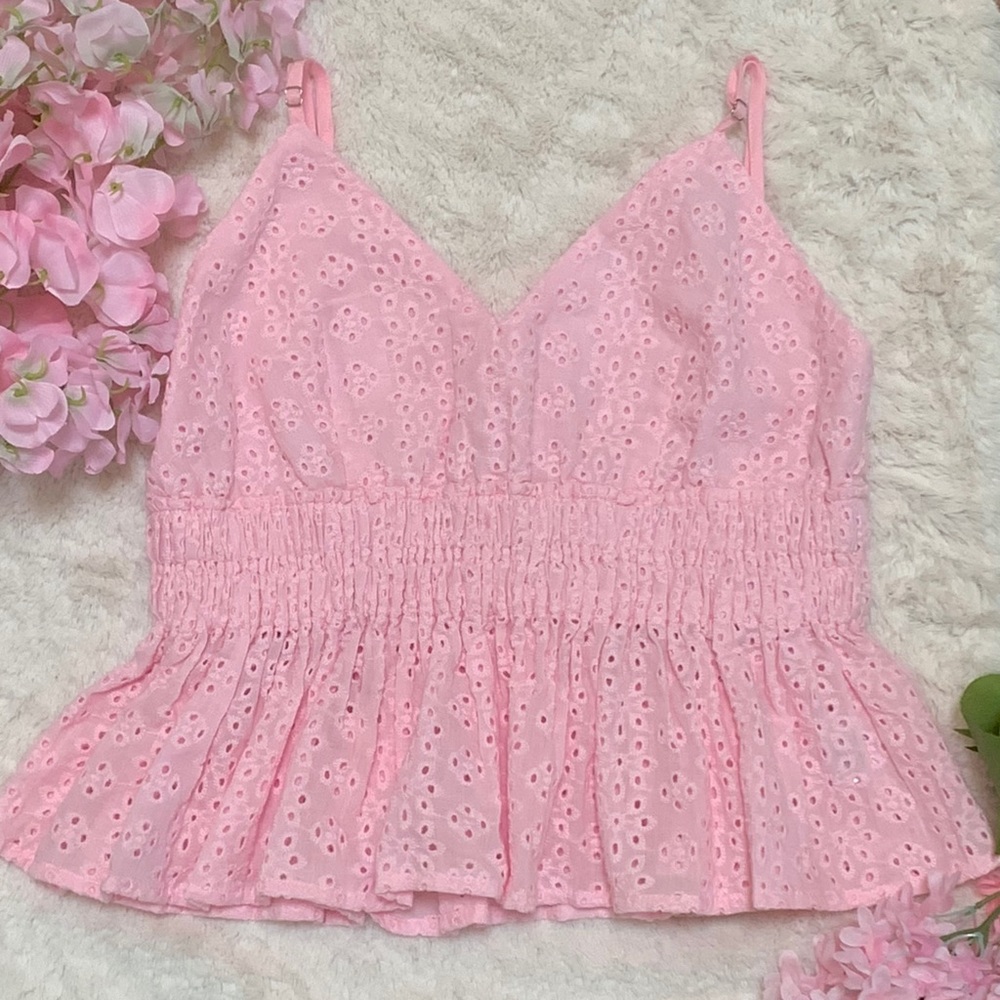 COTTON CANDY Adorable Pink Frilly Tank Top